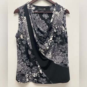 Lauren Ralph Lauren Black and White Floral Women's Top